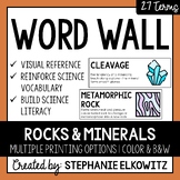 Rocks and Minerals Word Wall | Science Vocabulary