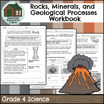 Preview of Rocks and Minerals Workbook (Grade 4 Ontario Science)