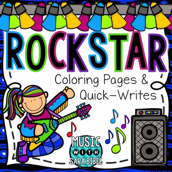 Preview of Rockstar Coloring and Quick-Writes- For Music or General Classrooms