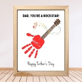 Rockstar Dad Father's Day Handprint Activity Printable Han