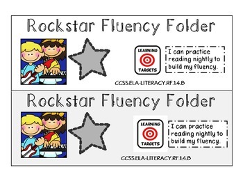 Preview of Rockstar Reading Fluency Folders