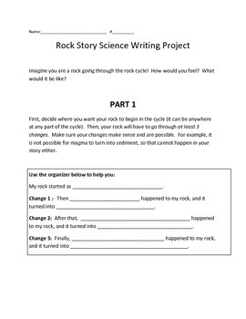 Preview of Rock Cycle Story - Science/Creative Writing