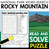 Rocky Mountain National Park Word Search Puzzle National P