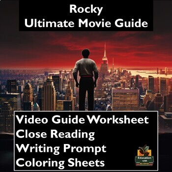 Preview of Rocky Movie Guide: Worksheets, Reading, Writing, Coloring, & More!