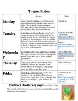 Preview of Themed Week Lesson Plans: Rodeo