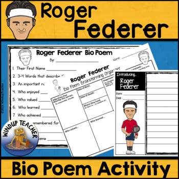 Preview of Roger Federer Biography Poem Activity and Writing Paper