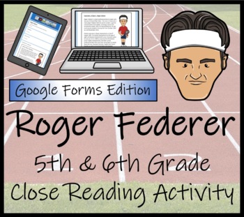 Preview of Roger Federer Close Reading Activity Digital & Print | 5th Grade & 6th Grade