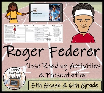 Preview of Roger Federer Close Reading Comprehension Activity | 5th Grade & 6th Grade
