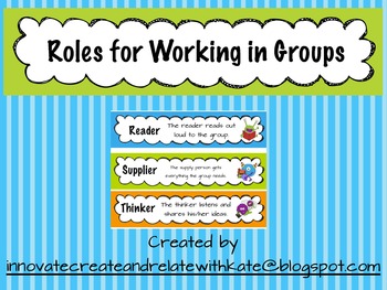Preview of Role Cards for Cooperative Group Work