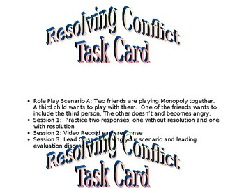 Preview of Role Play Scenarios to resolve conflicts (editable resource)