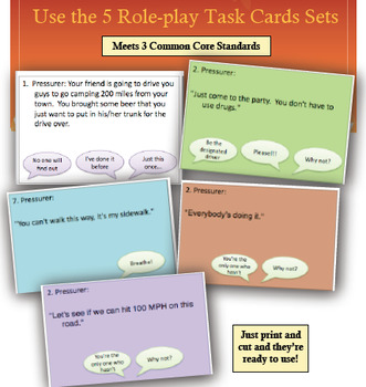 role task cards play peer lesson pressure activity health preview students