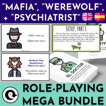 Preview of Role-Playing MEGABUNDLE for Spanish and ESL: Mafia, Werewolf, and Psychiatrist