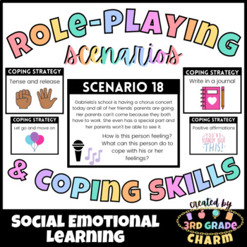 Preview of Role-Playing Scenarios and Coping Strategy Cards ⭐️ SEL