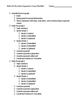 outline of education essay