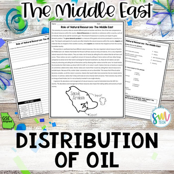 Preview of Role of Oil Distribution in Southwest Asia Reading (SS7E6, SS7E6d) GSE Aligned