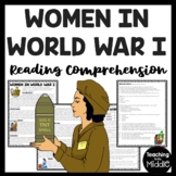 Role of Women in World War I Reading Comprehension Informa