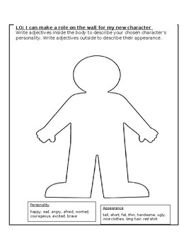 Role on the wall - activity sheet - Lesson 2 of 4. by Mr Bojangles