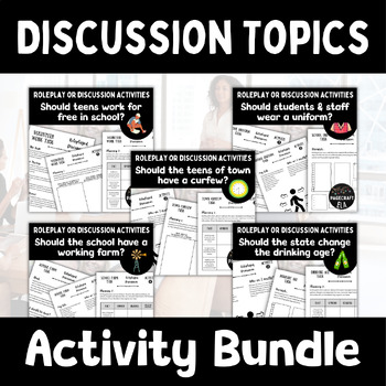Preview of Roleplay & Discussion BUNDLE of Teen Issue Topics for Point of View, Drama, ELA