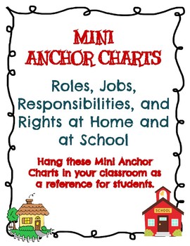 Preview of Roles, Jobs, Responsibilities, and Rights (Mini Anchor Charts) FREEBIE