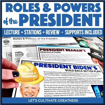 Preview of Powers & Roles of the President Executive Branch Activities with PPT