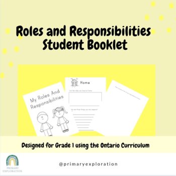 Preview of Roles and Responsibilities Booklet Grade 1 - Ontario Curriculum