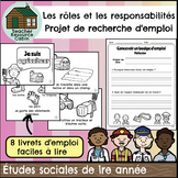 Projet de recherche d'emploi (Grade 1 FRENCH Social Studies)