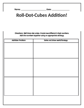 Preview of Roll-A-Dot-Cube Addition and Subtraction