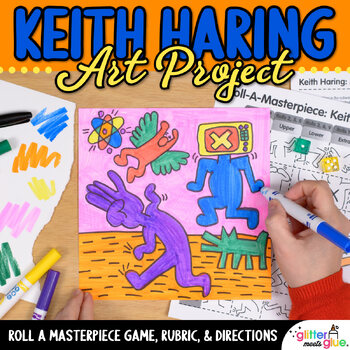 Preview of Pop Art Lesson: Keith Haring Dancing Figures Art Project, Sub Plan, Artist Study