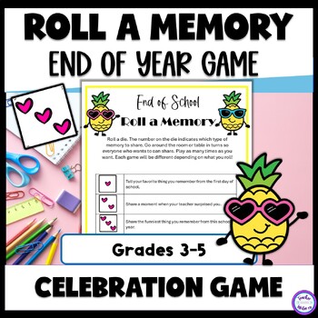 Preview of Roll A Memory Dice Game End of Year School Memories FREE Teacher Appreciation