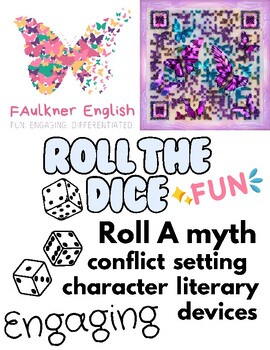 Preview of Roll-A-Myth Group Writing Activity Creative writing printable fun