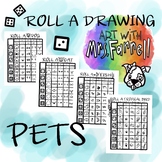 Roll A Pet Printable Drawing Game: Dog, Cat, Fish & Bird