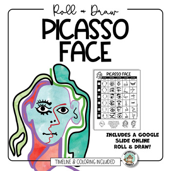 Preview of Roll A Picasso Face • Abstract Portrait • Artist Timeline • Research Lesson