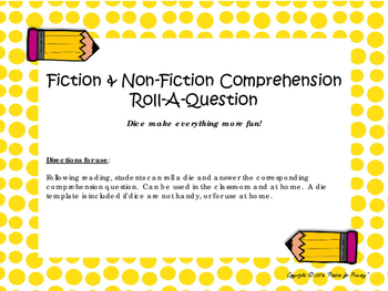 Roll-A-Question Reading Comprehension by Passion for Primary | TpT