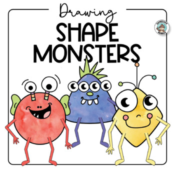Preview of Roll A Shape Monster • Halloween Drawing Activity • Fun Art Sub Lesson