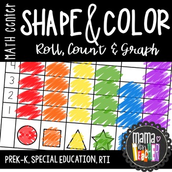 Preview of LOW PREP Math Center: Roll, Count & Graph SHAPES