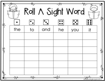 Roll A Sight Word Editable Freebie By The Reading Bungalow
