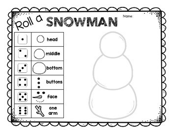 Roll A Snowman Dice Game by Create-Abilities | Teachers Pay Teachers