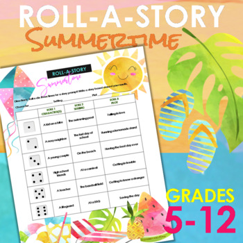 Preview of Roll-A-Story ☀ Summertime-Themed - Grades 5-12 CREATIVE WRITING!