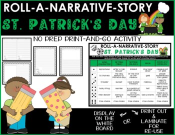 Preview of Roll A Story Writing Activity - ST. PATRICK'S DAY