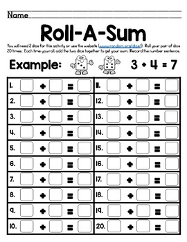 Roll A Sum – Junior Learning USA
