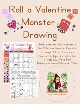 Preview of Roll A Valentine Monster Dice Game (Creature Craft) - Number Identification