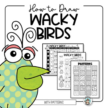 Preview of Roll A Wacky Bird Drawing • Easy Drawing Activity • Fun Elementary Art Sub 