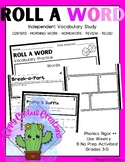 Roll A Word Vocabulary Centers Upper Grades- Rigorous Practice