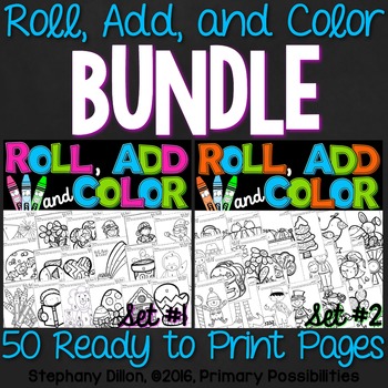 Preview of Roll, Add, and Color Printable Pack {BUNDLE!}