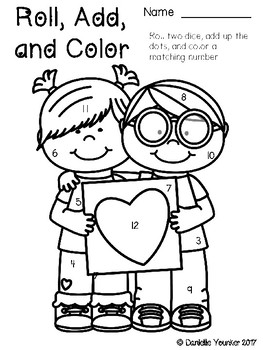 Roll, Add, and Color: Valentine's Day Edition by Mrs Dani Smith | TPT