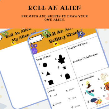 Preview of Roll An Alien | Alien Roll And Draw Illustration Activity