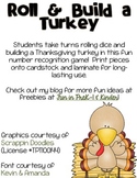 Roll & Build a Turkey Thanksgiving Freebie