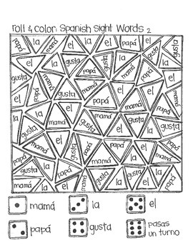 Roll & Color: Spanish Sight Words (for the Bilingual Classroom)