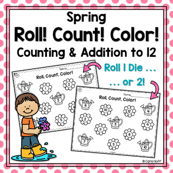 Preview of Spring Count and Color!   Worksheets for Counting and Adding Within 12