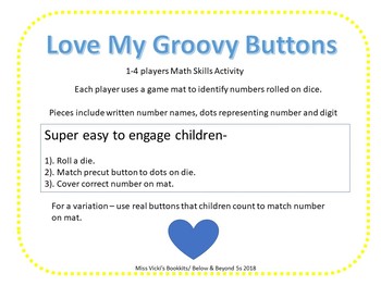 Preview of Roll & Cover "Love My Groovy Buttons"